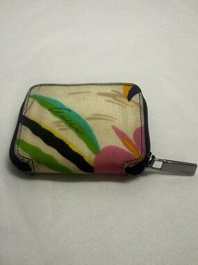 Rare Gucci Tom Ford Era Paradise Yellow Pink Floral Zipper Pouch 3.25x2.75x.75in